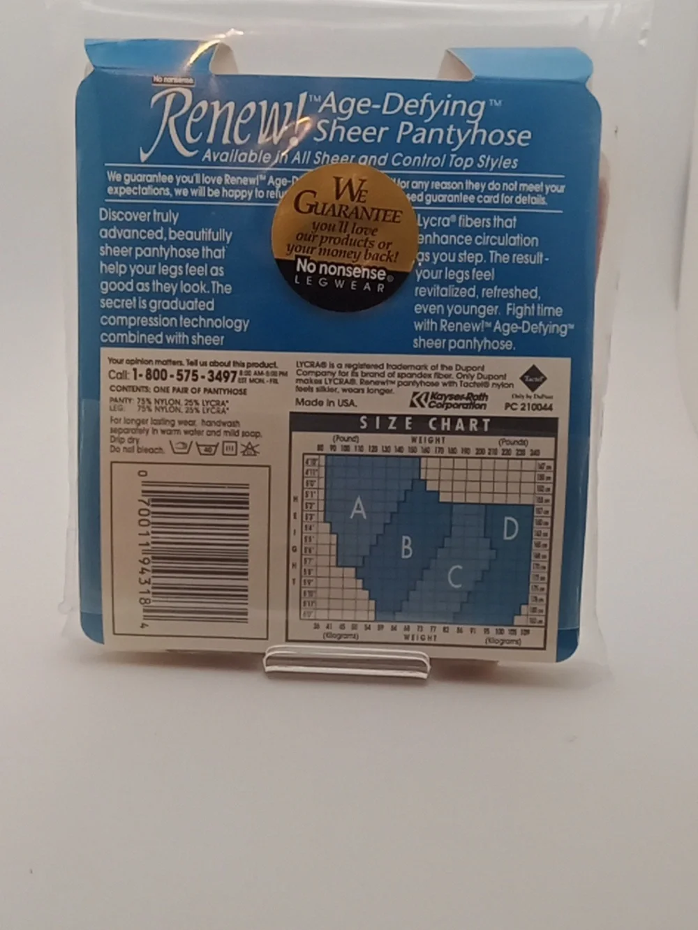Bundle 3 for $15 Vintage No Nonsense Renew‎ Pantyhose Toe Beige Mist, Sz C!